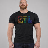 Model wearing the ATL Pride shirt