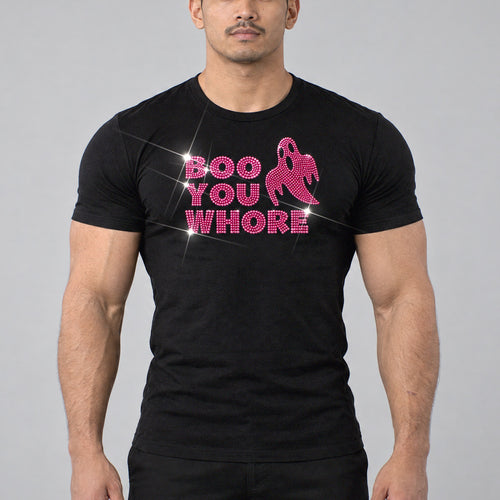 Model wearing the Boo You Whore