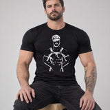Model wearing the Leatherman shirt