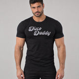 Model wearing the Disco Daddy shirt