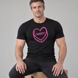 Model wearing the Daddy Heart shirt