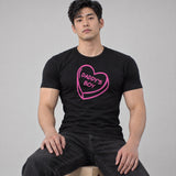 Model wearing the Daddy's Boy Heart shirt