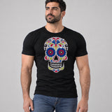 Model wearing the Disco de los Muertos shirt