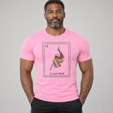 Model wearing the El Gay Pride shirt