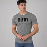 Model wearing the Filthy shirt