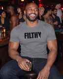 Filthy shirt at a party