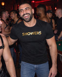 Golden Showers shirt at a party