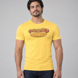 Model wearing the Hot Dog shirt