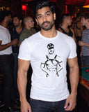 Leatherman shirt at a party