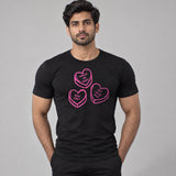 Model wearing the Naughty Hearts shirt