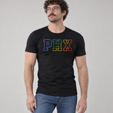 Model wearing the PHX Pride shirt