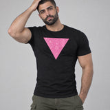 Model wearing the Pink Pride shirt