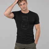 Model wearing the Poppers shirt