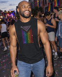 Progressive Pride shirt at a party