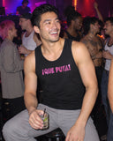 Que Puta shirt at a party