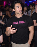 Que Puta shirt at a party