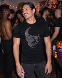 Skull shirt at a party
