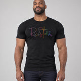 Model wearing the Rico Starr Pride shirt