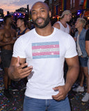 Trans Pride shirt at a party