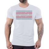 T-shirt with rhinestone Trans Pride flag design by Rico Starr