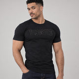 Model wearing the Vogue shirt
